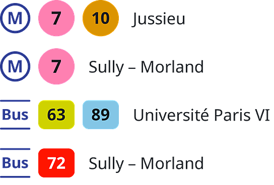 Jardin Tino Rossi How To Get There How to get to Jardin Tino Rossi in Paris: metro lines 7 and 10 at Jussieu; metro line 7 at Sully - Morland; buses 63 and 89 at Université Paris VI; bus 72 at Sully - Morland.